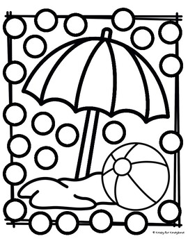 Beach coloring dauber printables booklet