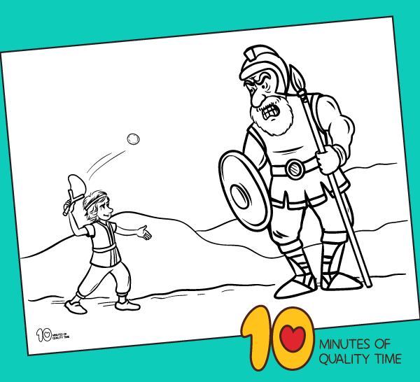 David and goliath bible coloring page â minutes of quality time