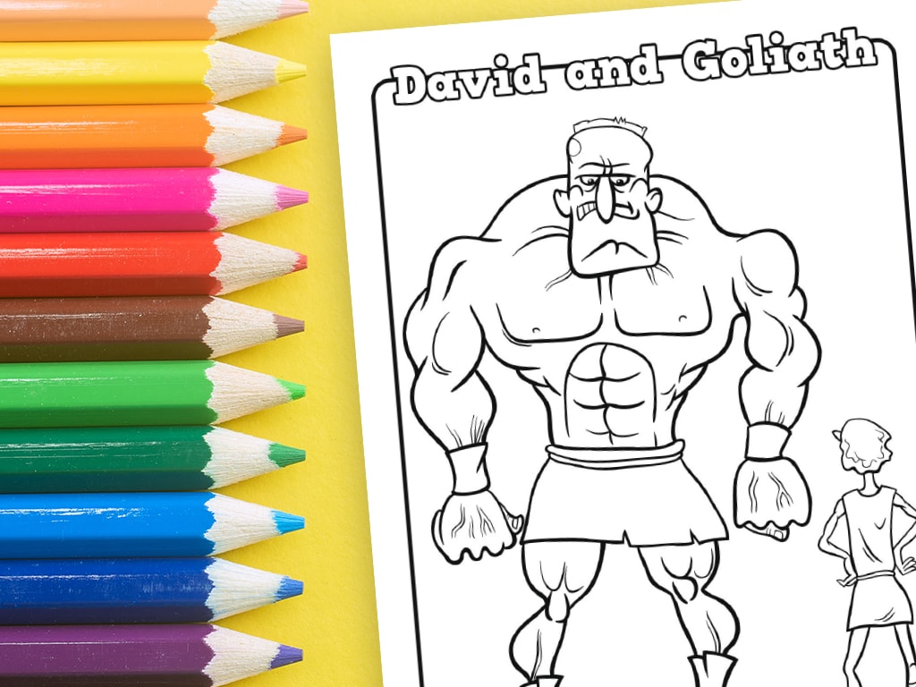 David and goliath printable coloring sheet â