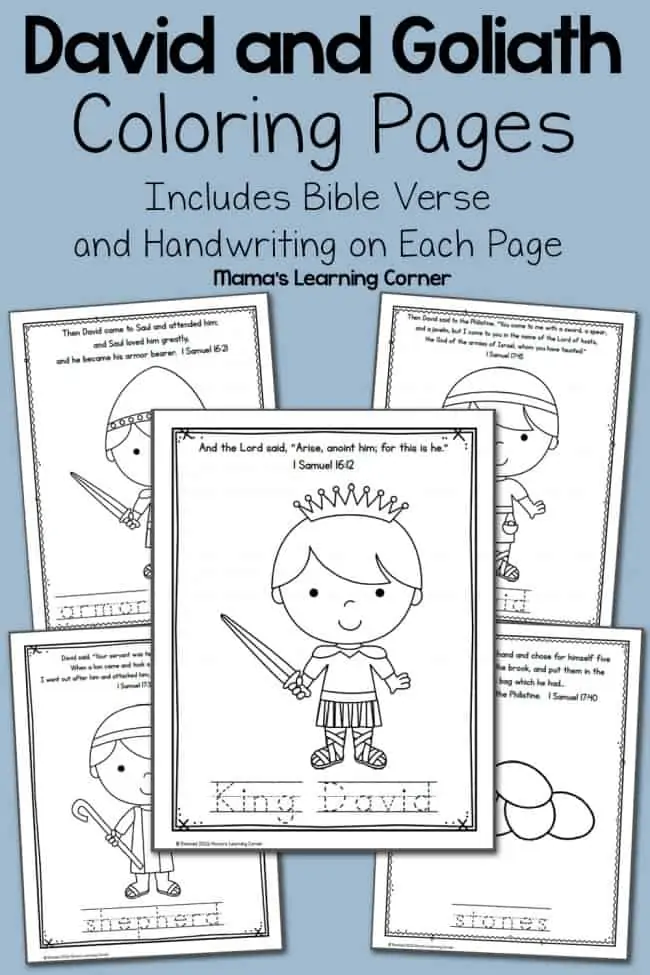 Free david and goliath coloring pages