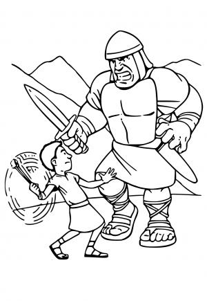 Free printable david and goliath coloring pages for adults and kids