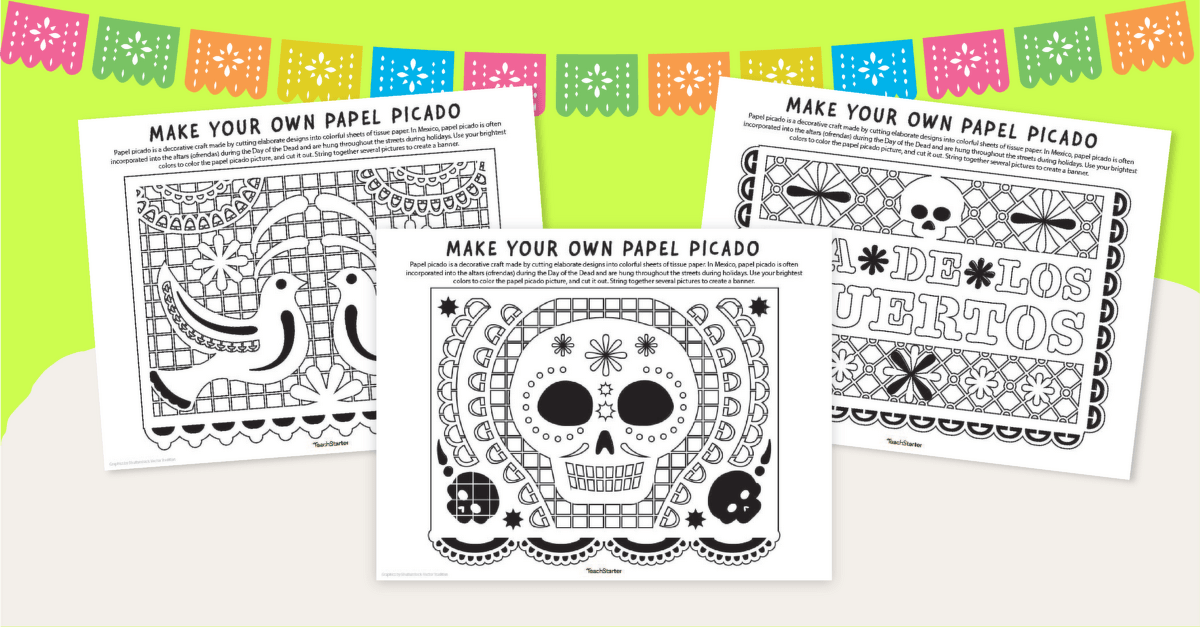 Day of the dead coloring pages teach starter