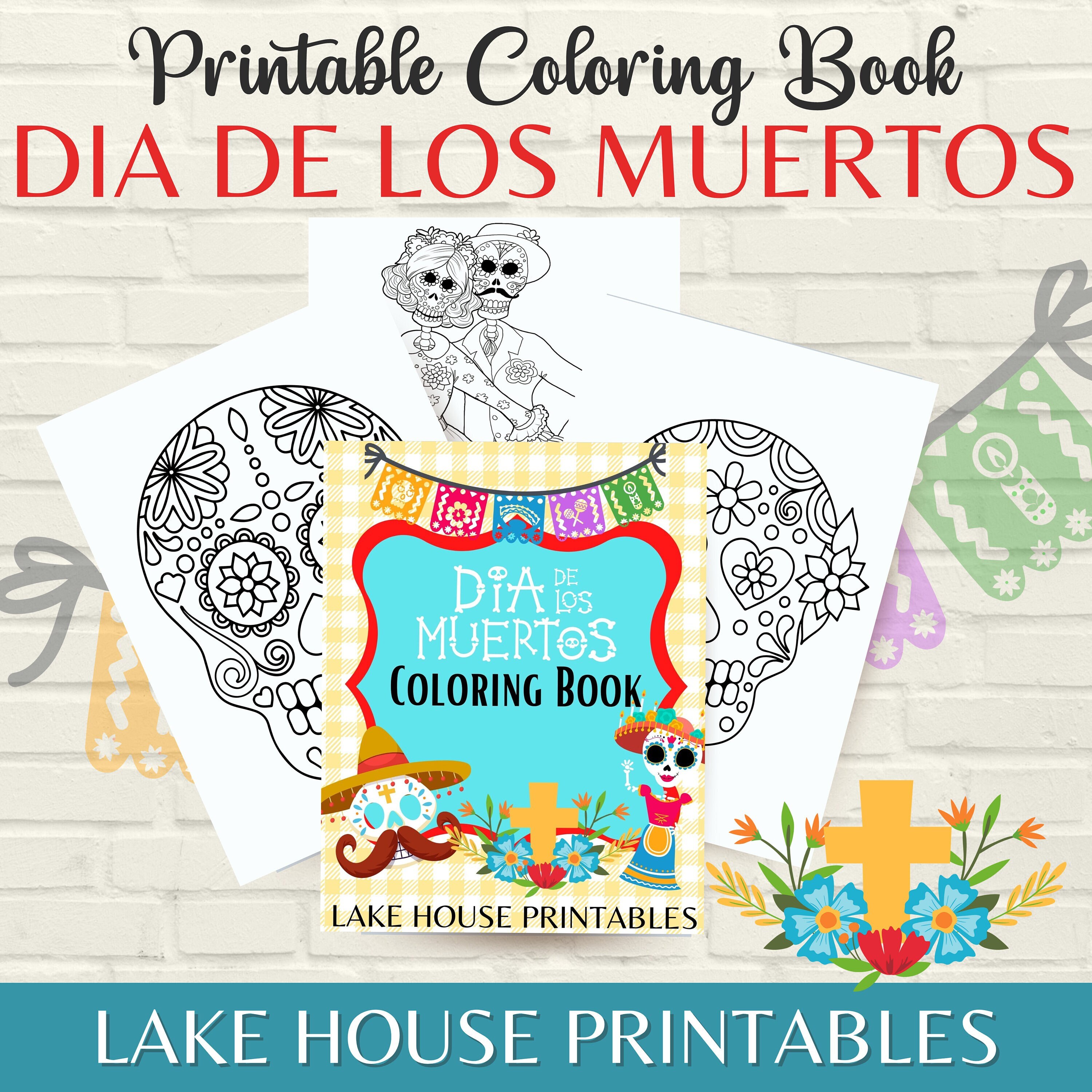 Dia de los muertos coloring pages day of the dead printables diy wall art