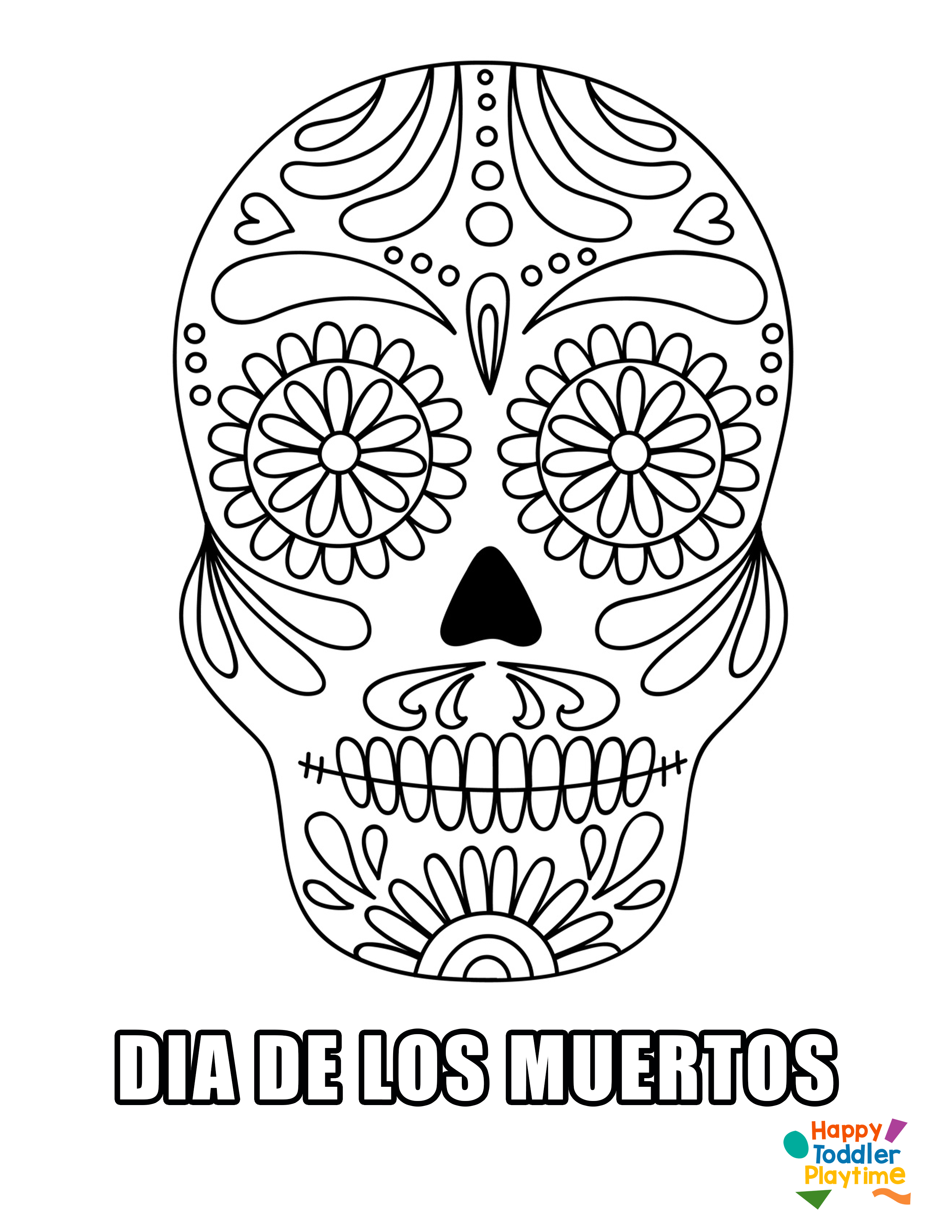 Free dia de los muertos day of the dead printable colouring pages for kids