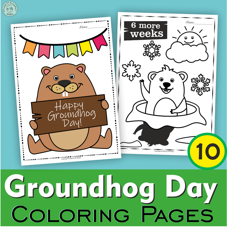 Groundhog day printable coloring pages for children