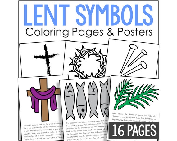 Easter and lent symbols coloring pages activity christian catholic lesson activity homeschool and church printables for holy week