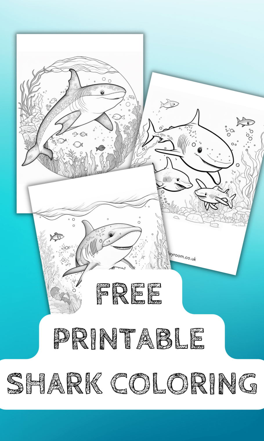 Free printable shark loring pages for kids