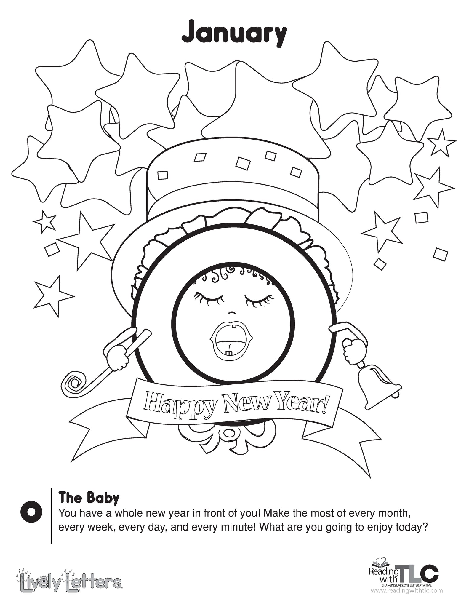 New generation lively lettersâ monthly motivational coloring pages