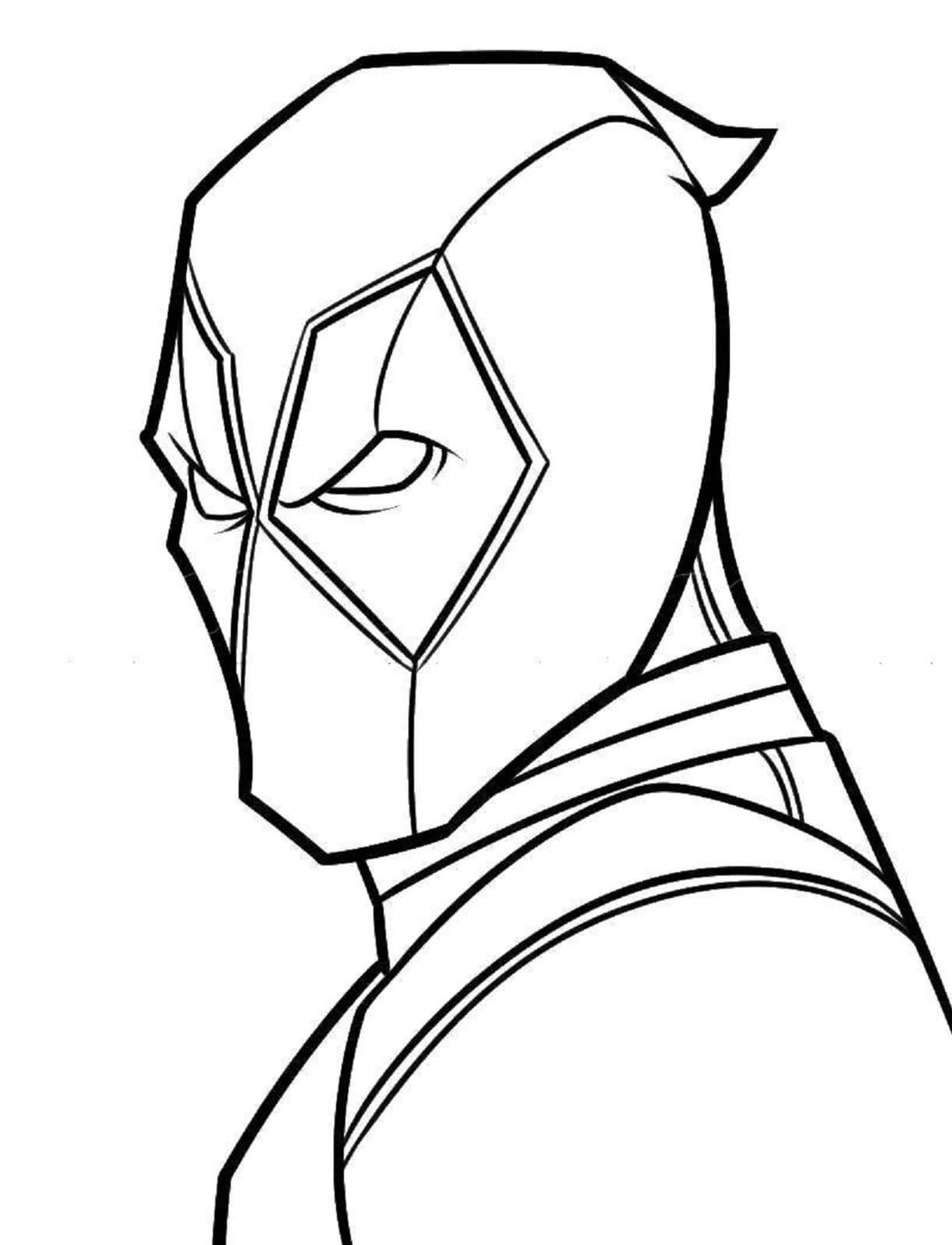 Portrait of deadpool coloring page