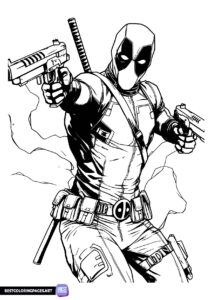 Printable deadpool illustration