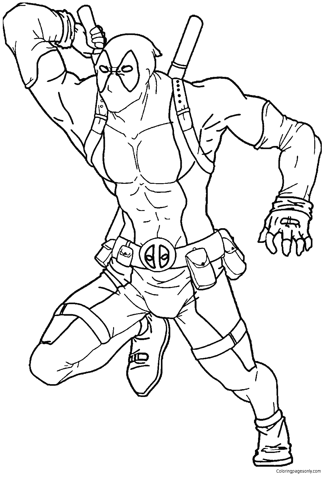 Deadpool coloring pages printable for free download