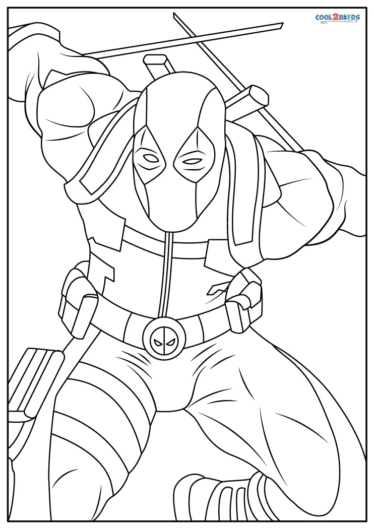 Free printable deadpool coloring pages for kids