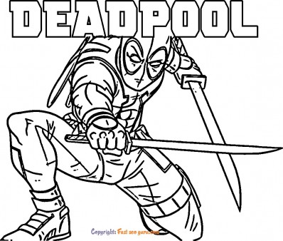 Easy deadpool coloring pages to print