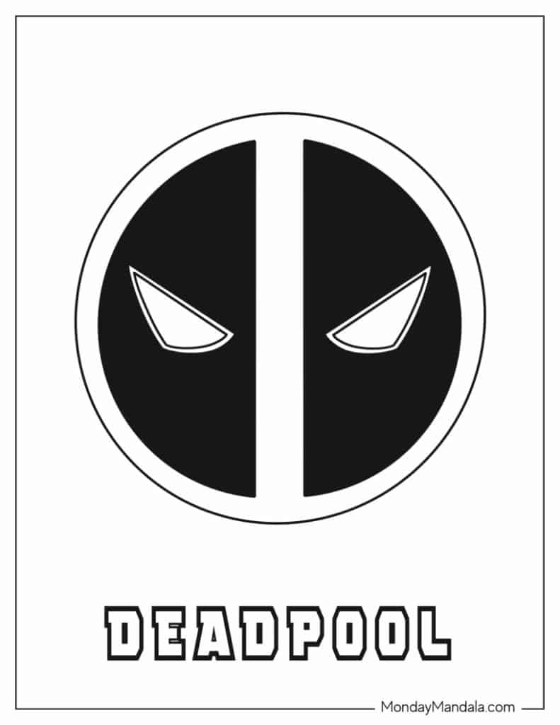 Deadpool coloring pages free pdf printables