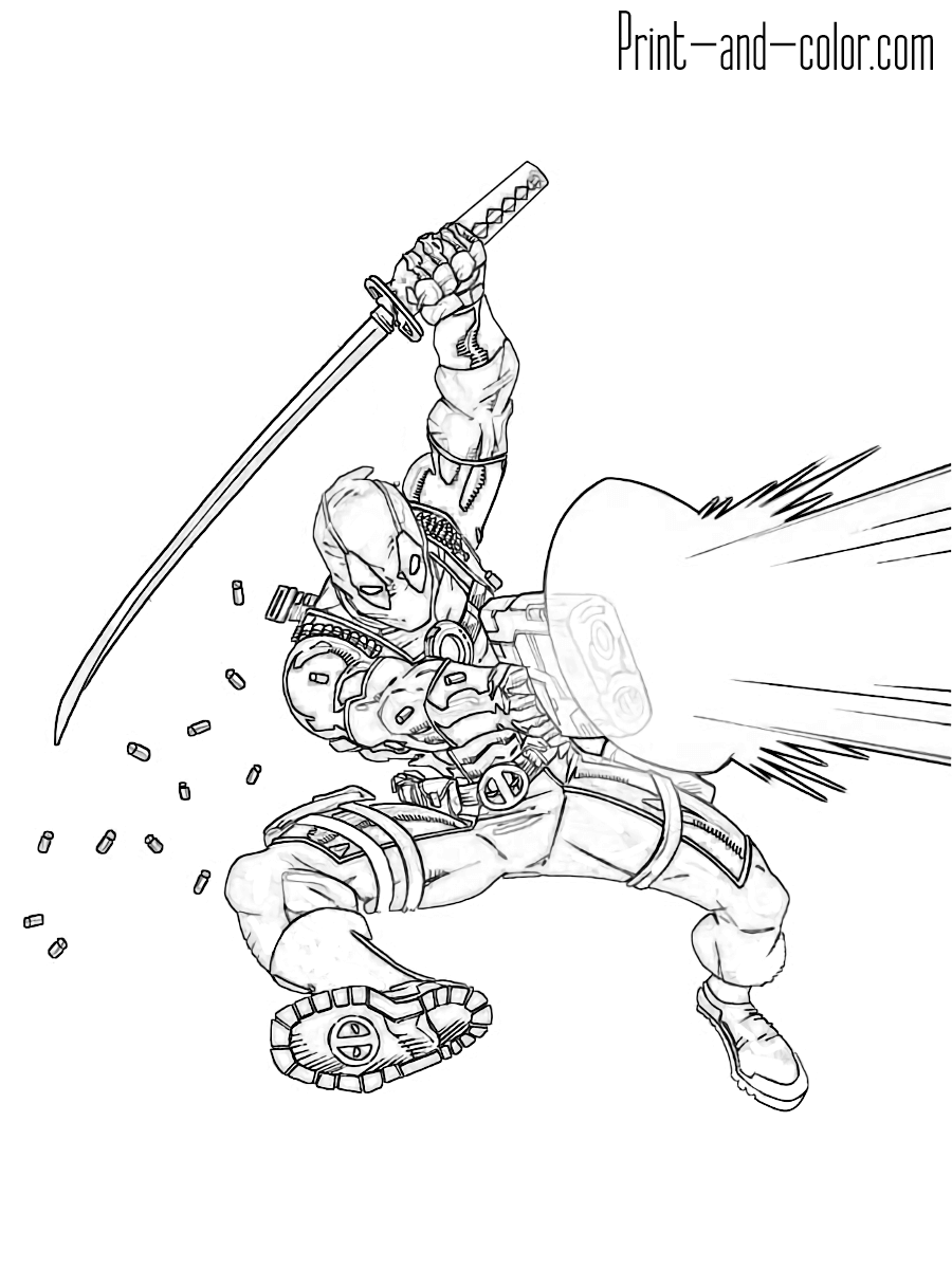 Deadpool coloring pages print and color