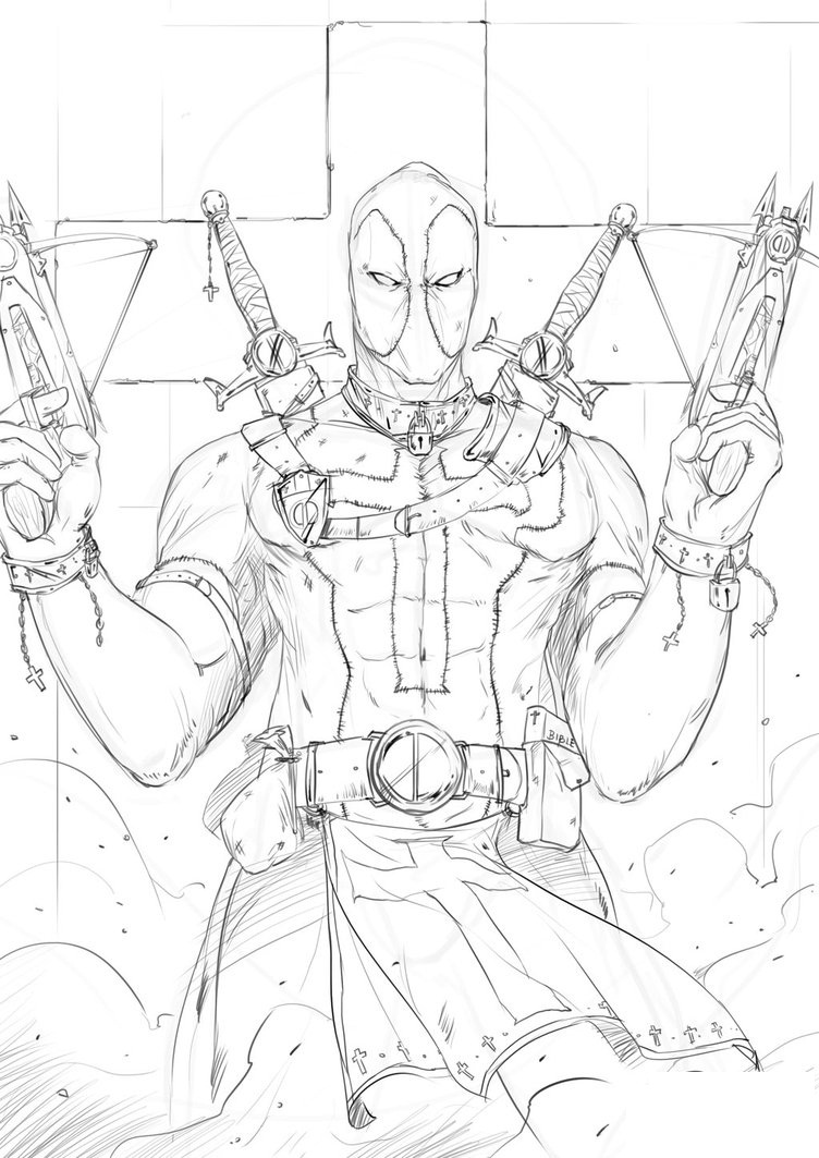 Free printable deadpool coloring pages for kids