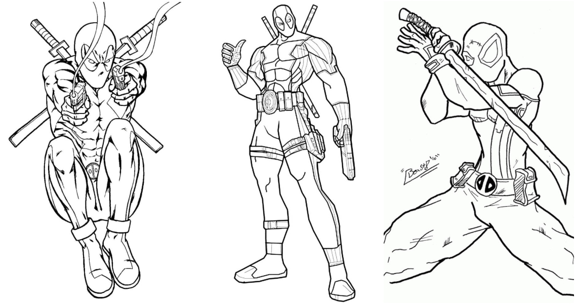 Free deadpool coloring pages for kids and adults