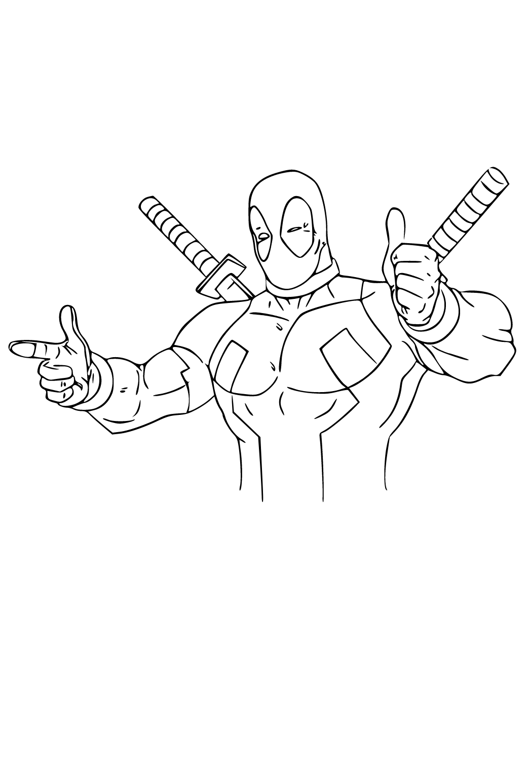 Free printable deadpool hero coloring page for adults and kids