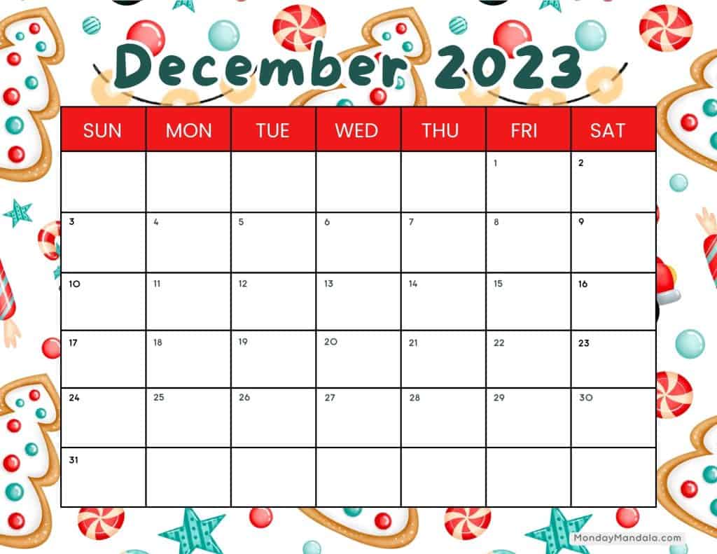 December calendar free pdf printables