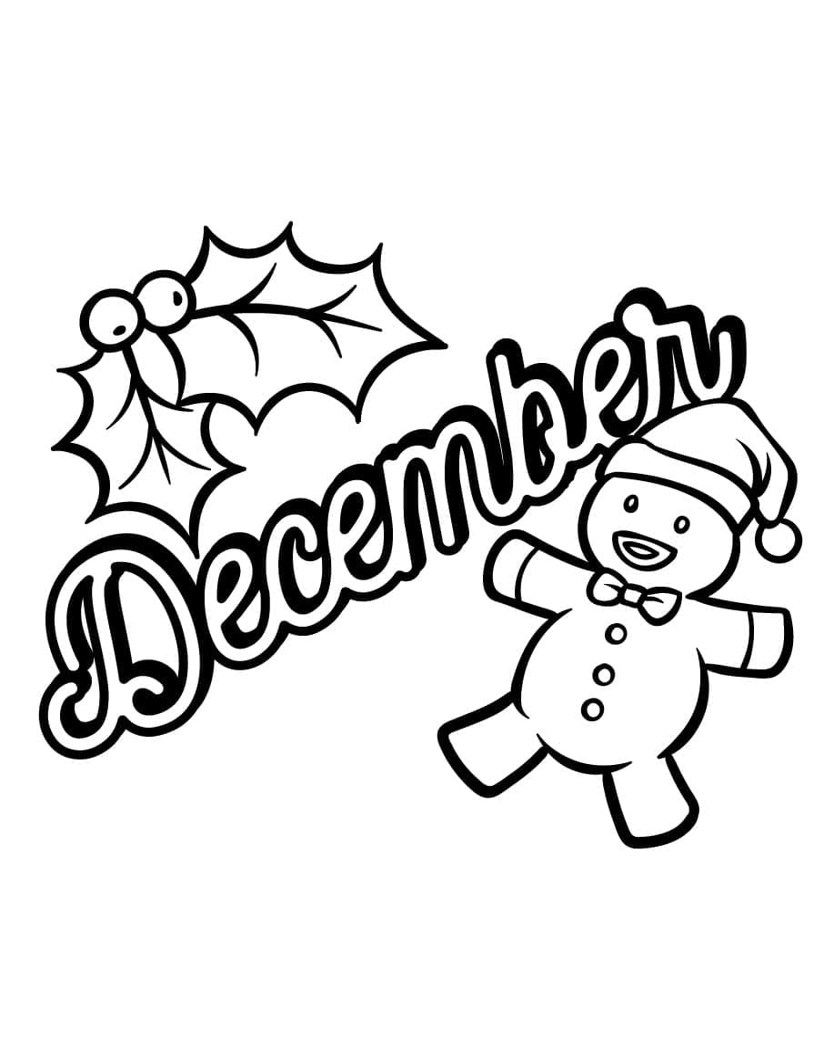 December month coloring page