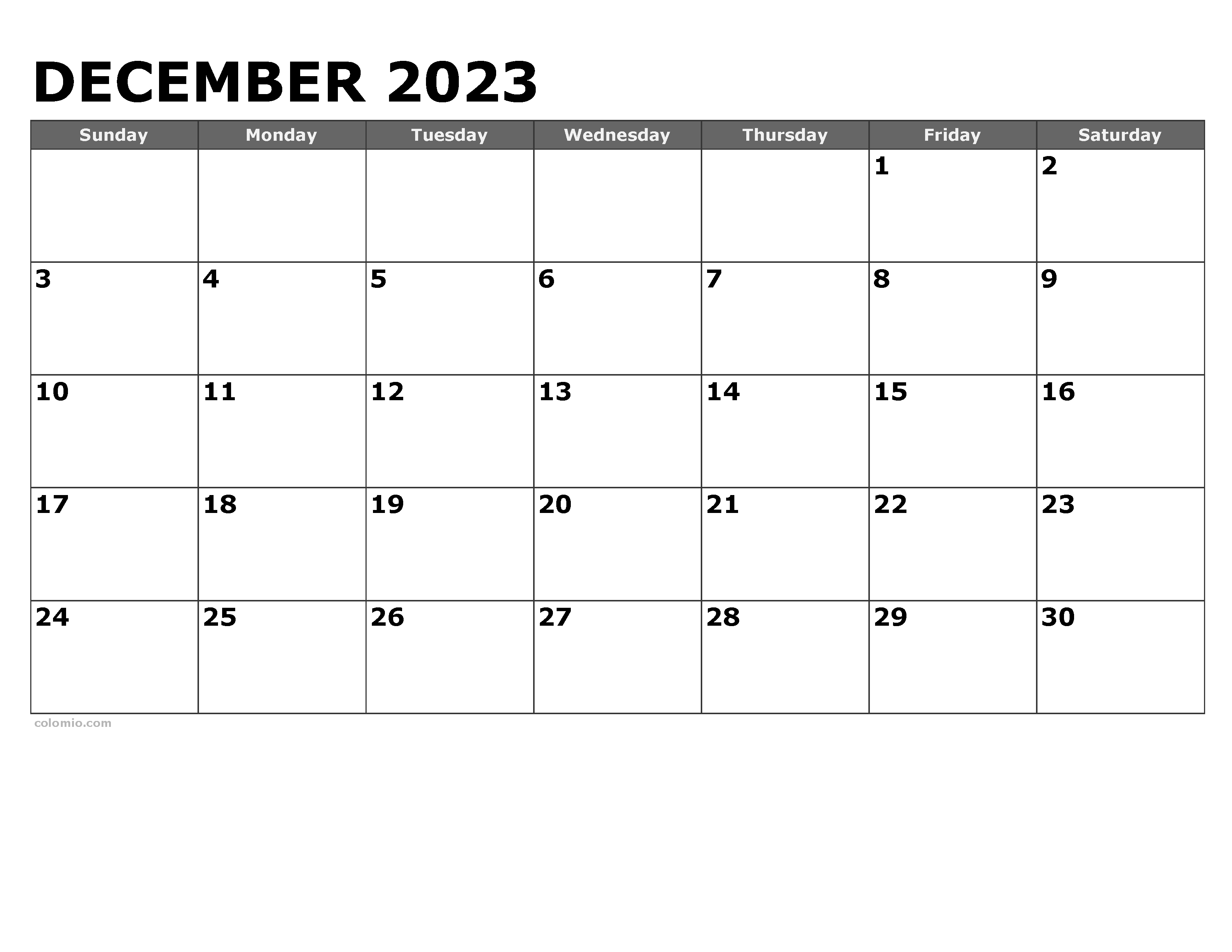 December calendar free printable pdf xls and png