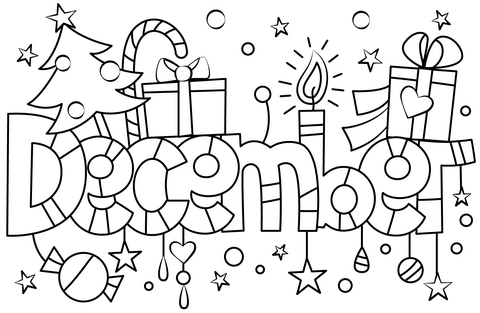 December coloring page free printable coloring pages