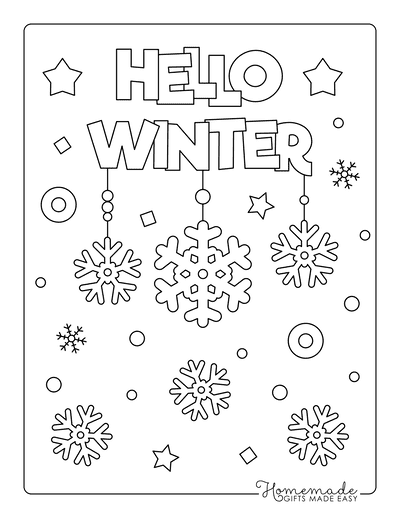 Free printable winter coloring pages for kids adults