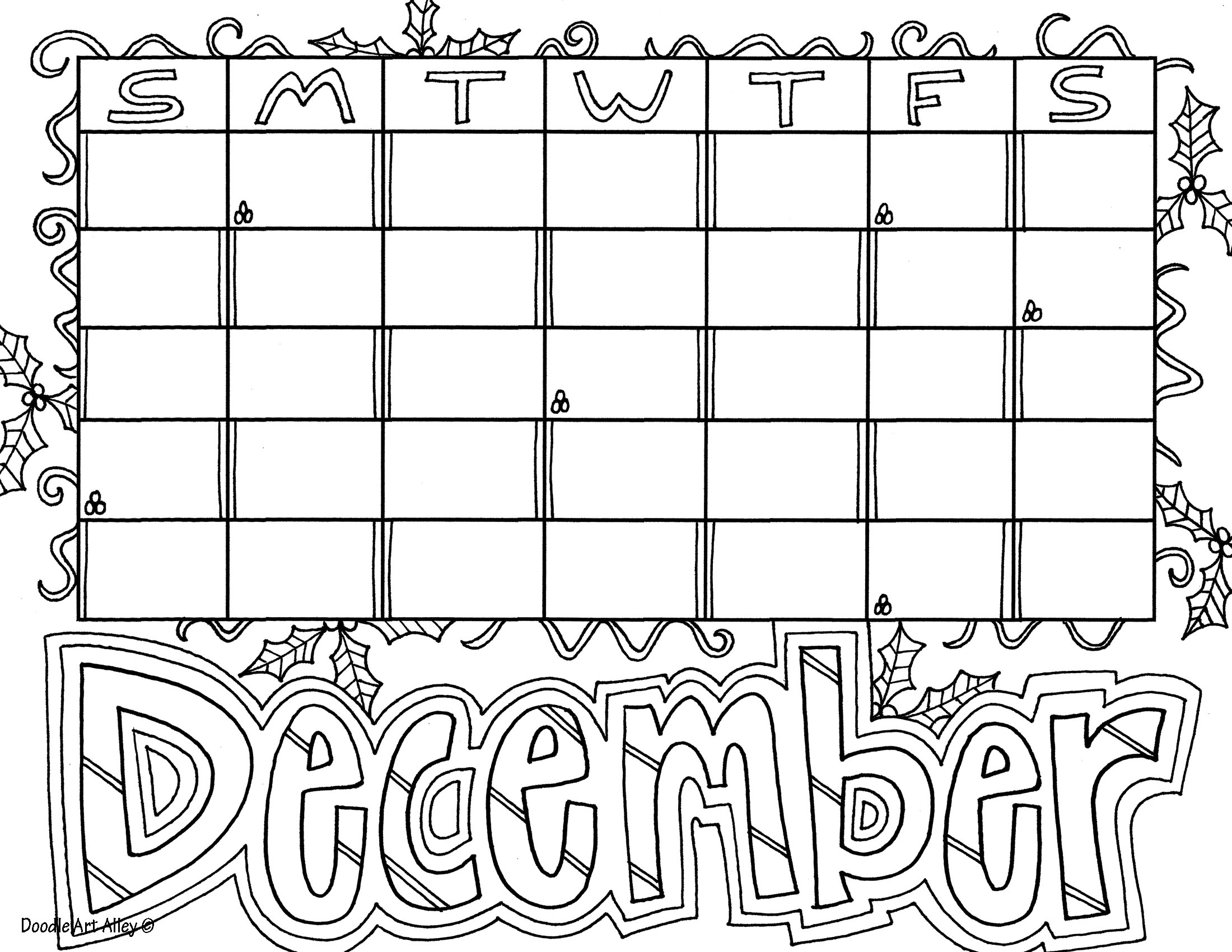 December coloring pages