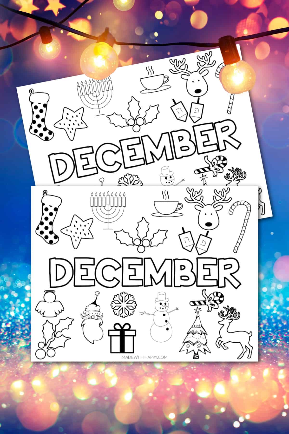 Free december coloring page printable