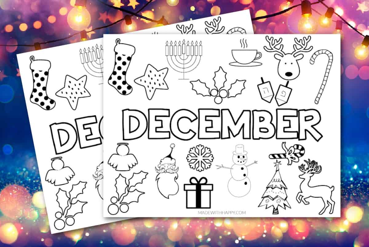 Free december coloring page printable