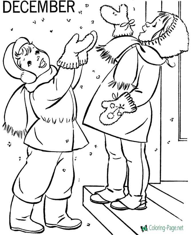 Printable winter coloring pages december