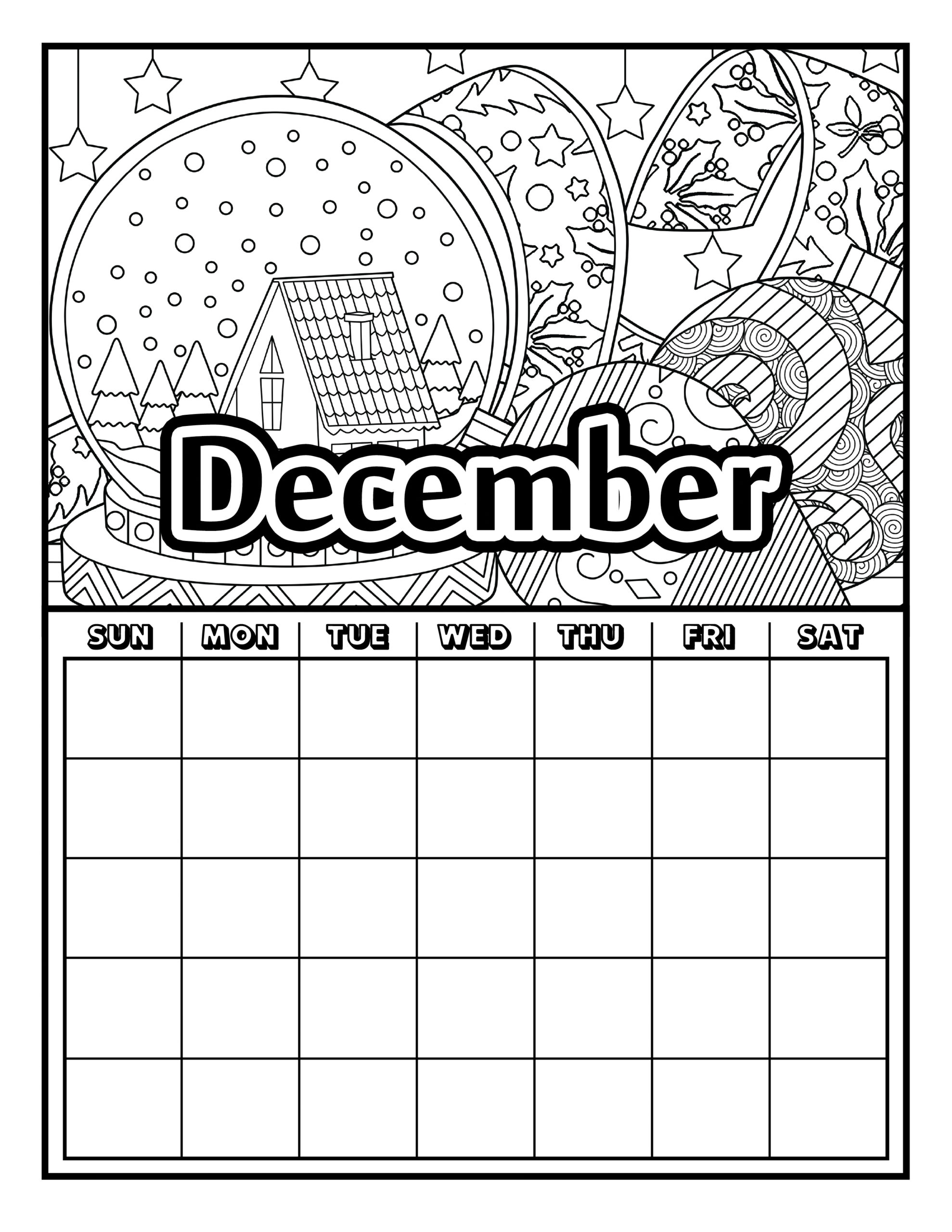 Coloring pages for december