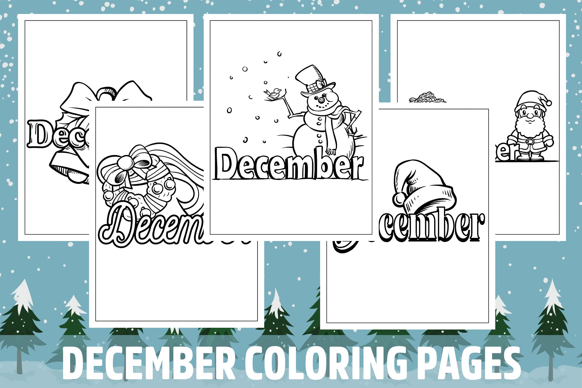 December coloring pages for kids girls boys teens birthday school activity made by teachers