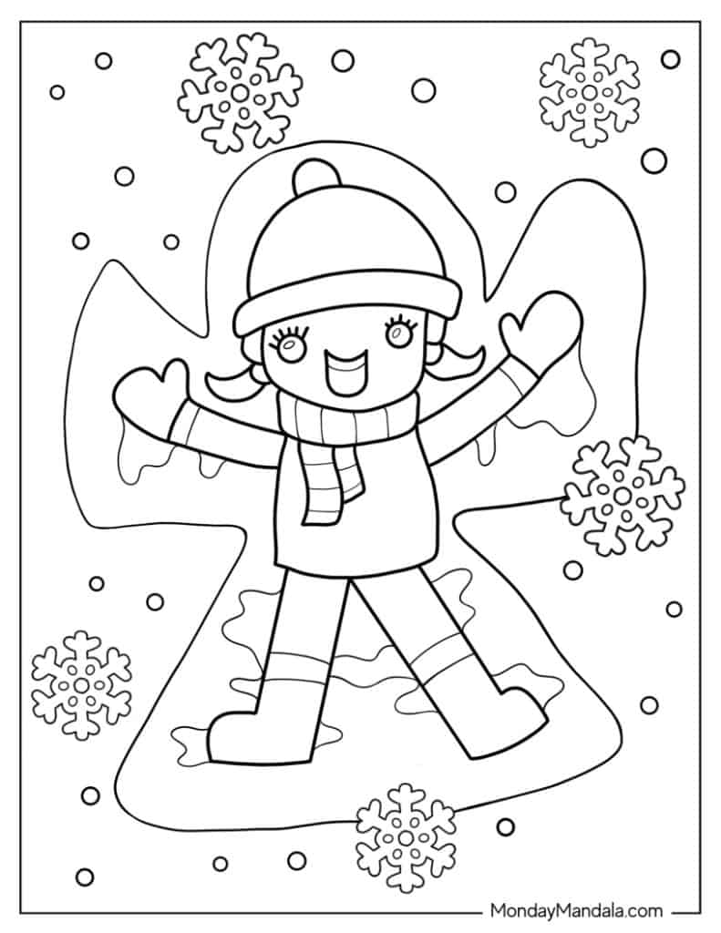 Winter coloring pages free pdf printables