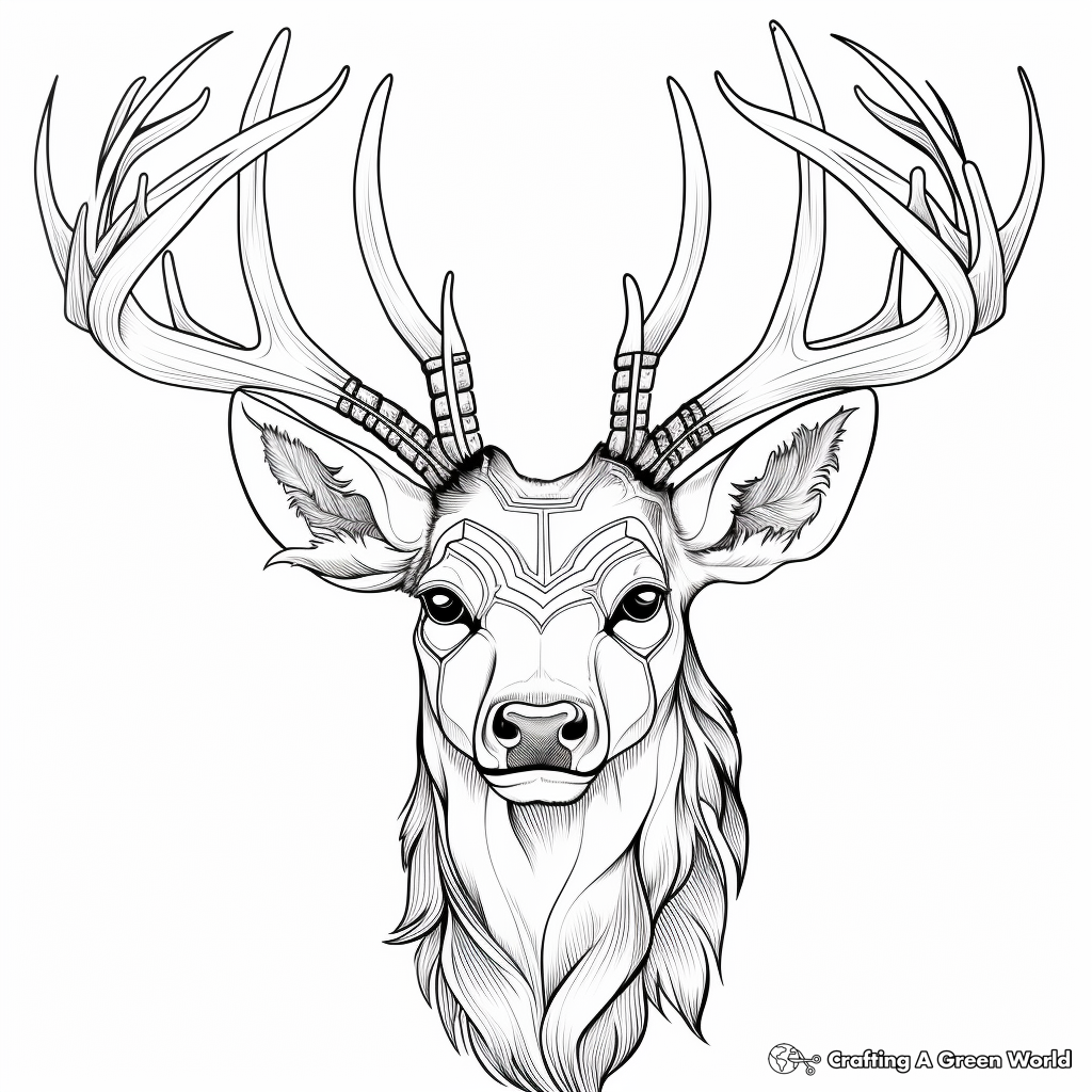 Deer head coloring pages