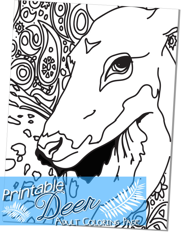 Free printable deer adult coloring page â miniature masterminds