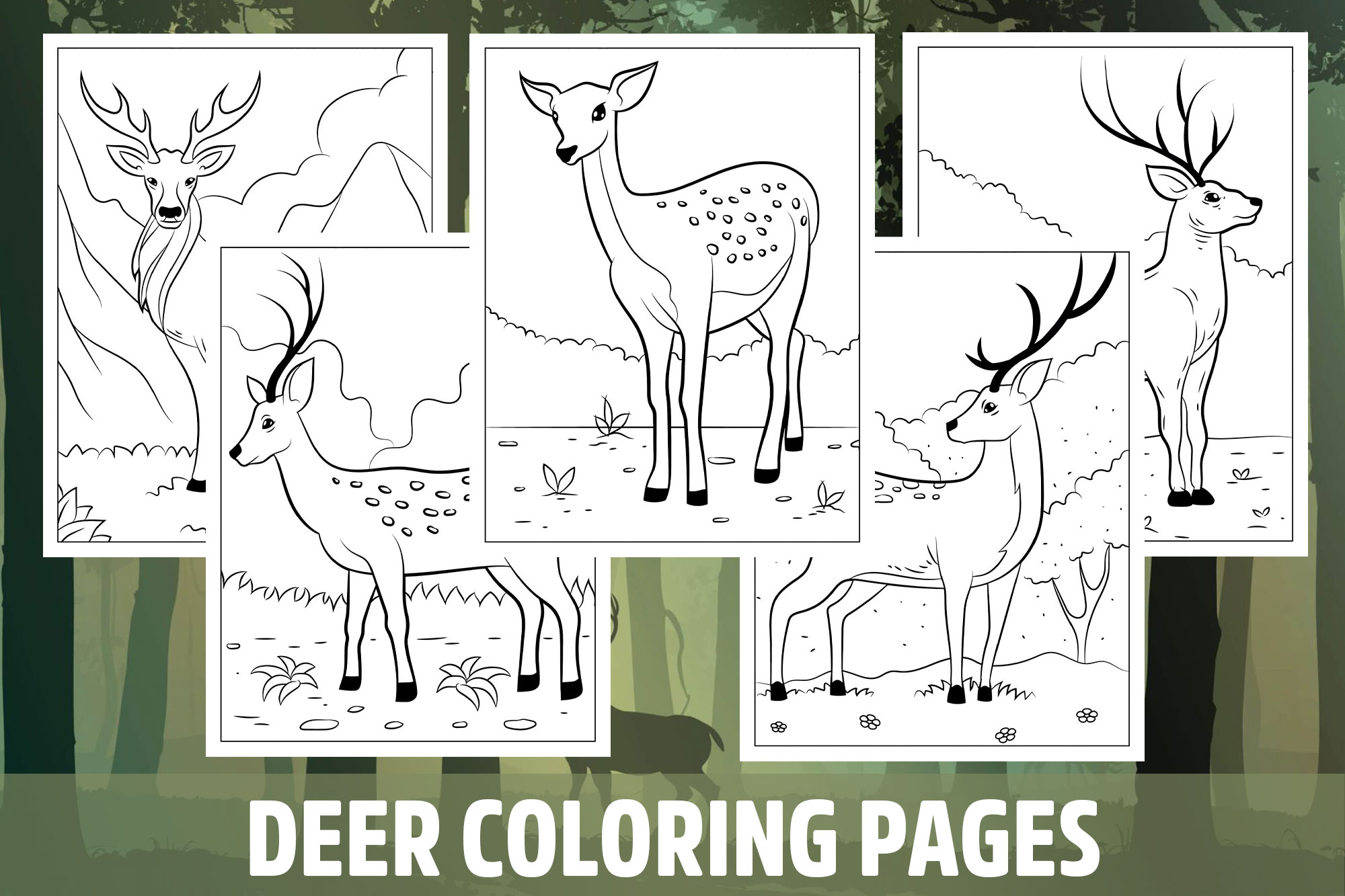 Deer coloring pages for kids girls boys teens birthday school activity made by teachers