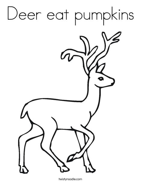 Deer eat pumpkins coloring page