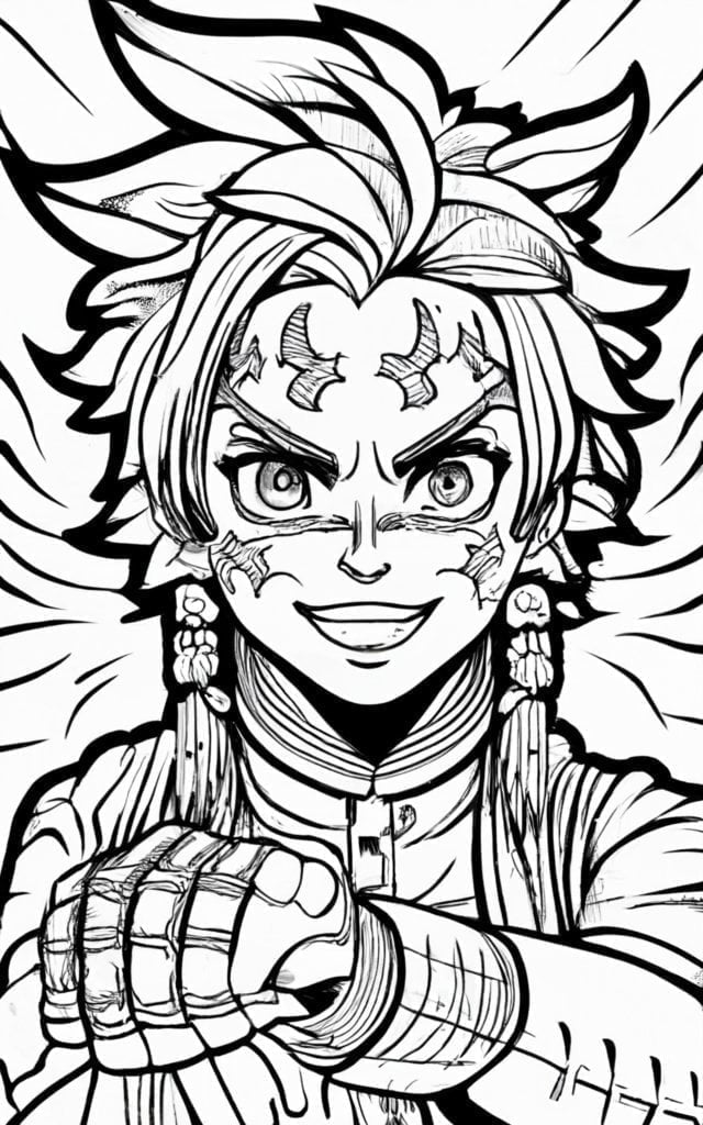 Free demon slayer coloring pages printable