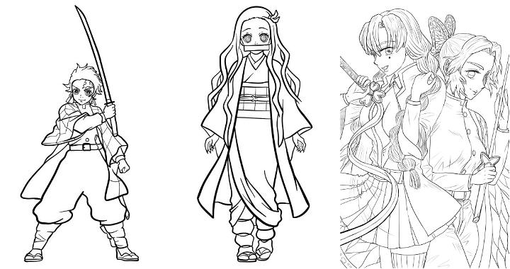 Free demon slayer coloring pages for kids and adults