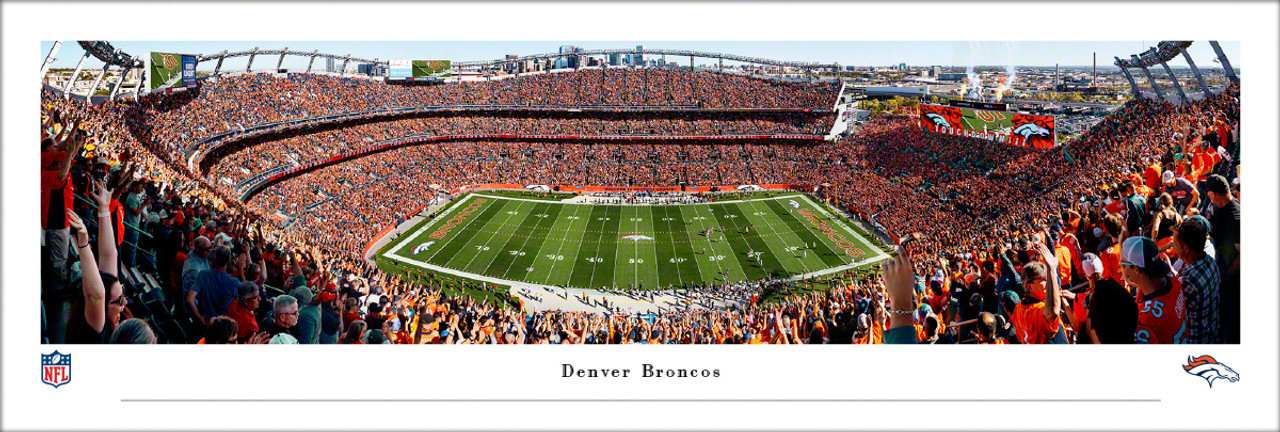 Denver broncos football yard line panoramic art print