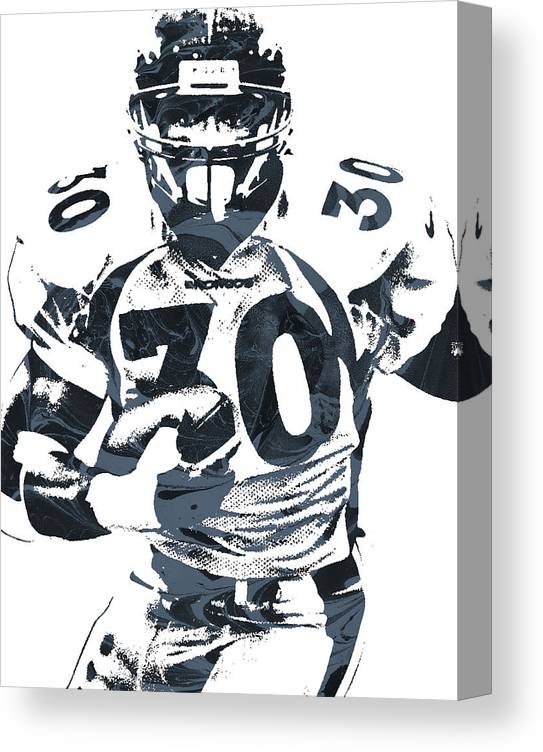 Terrell davis denver broncos pixel art canvas print canvas art by joe hamilton