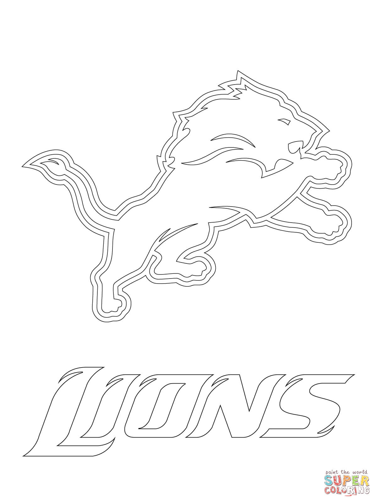 Detroit lions logo coloring page free printable coloring pages