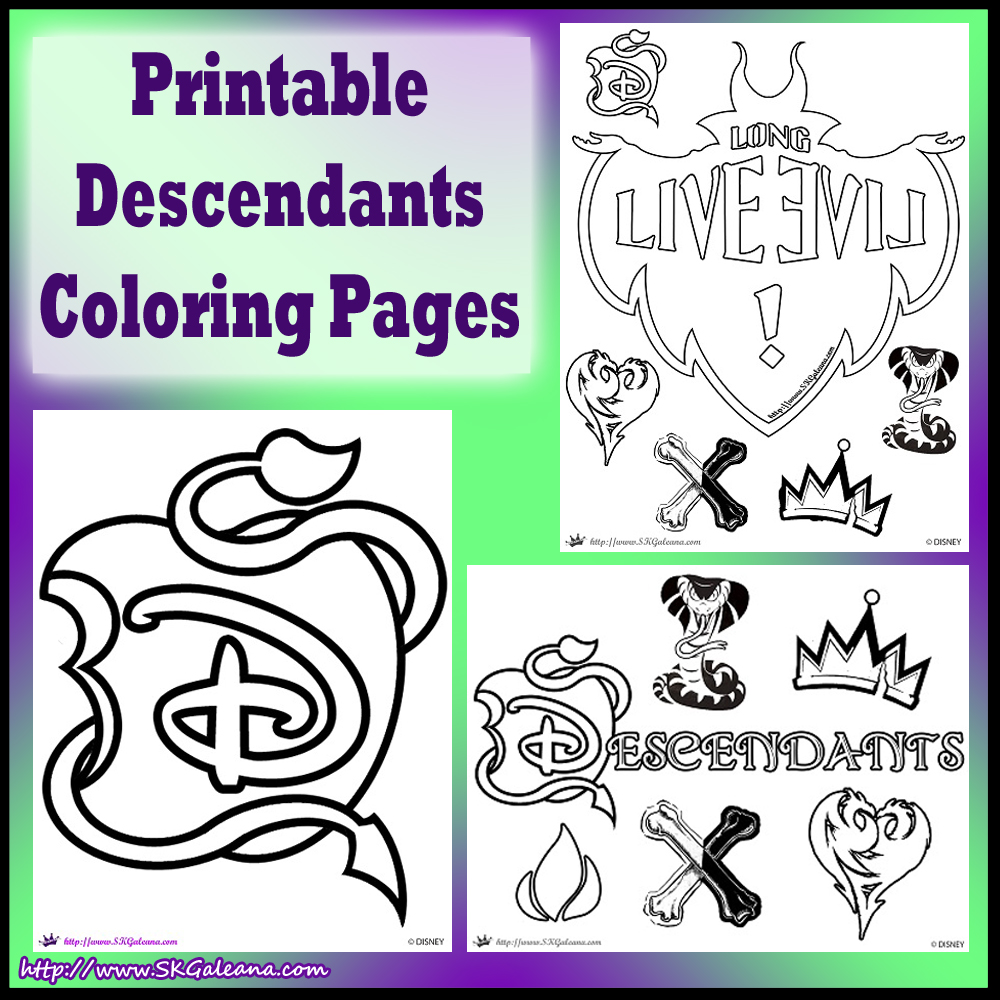 Free disney descendants coloring pages â