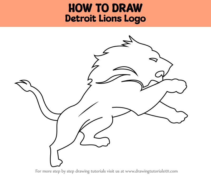 How to draw detroit lions logo nfl step by step