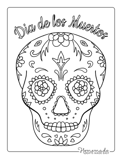 Sugar skull coloring pages for day of the dead