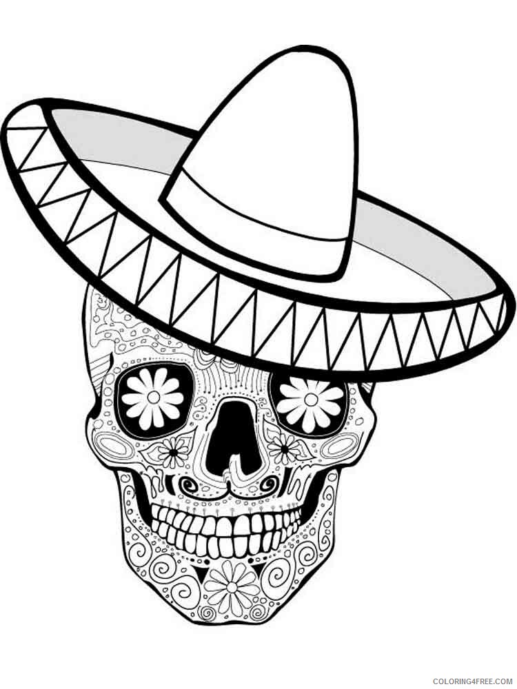 Dia de los muertos coloring pages adult printable