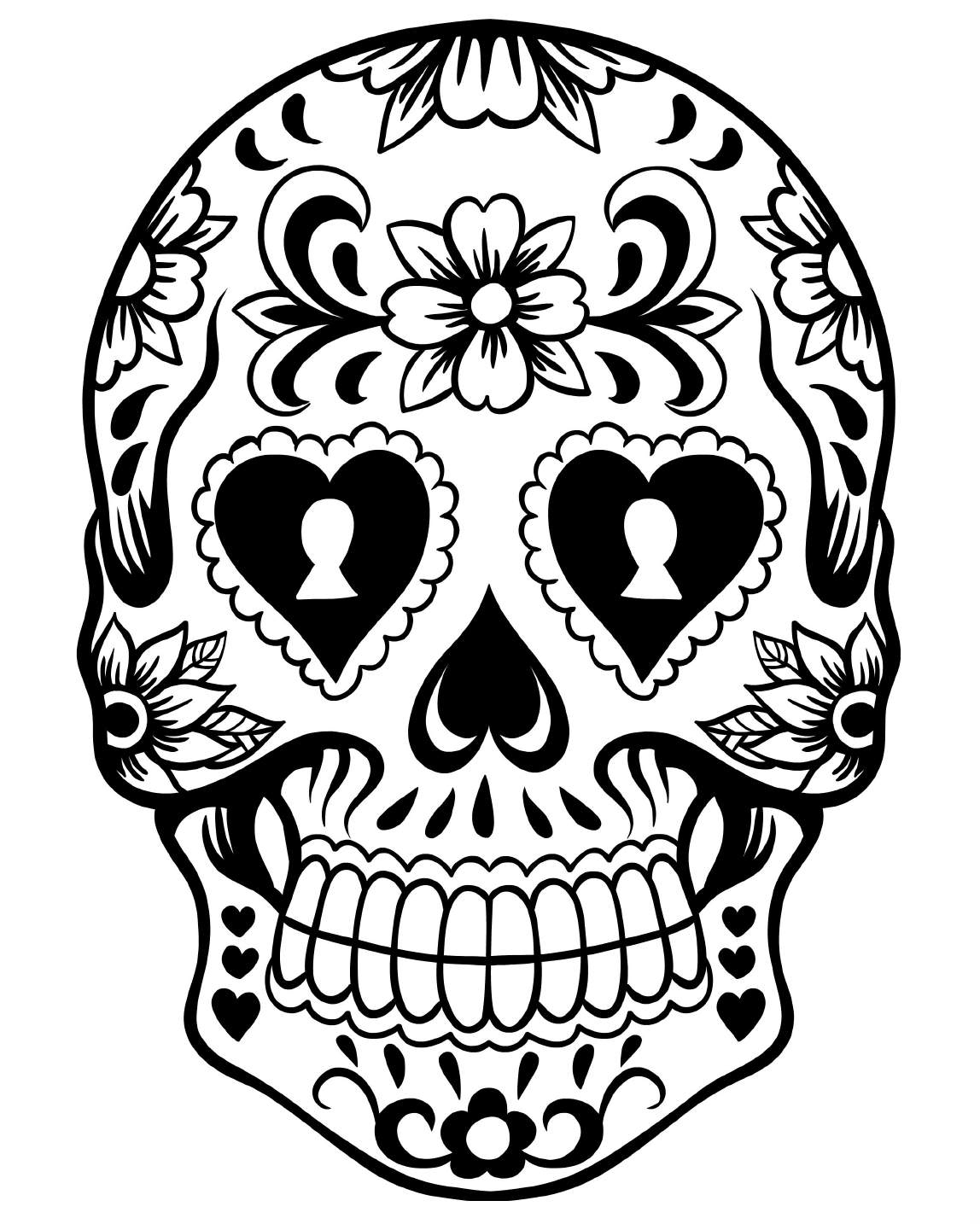 Free printable day of the dead coloring pages