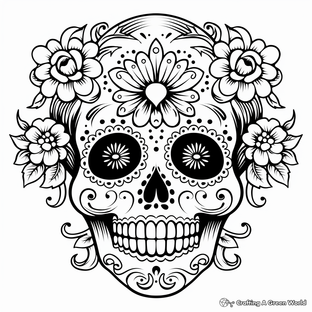 Day of the dead coloring pages