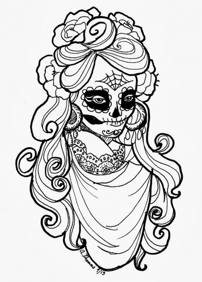 Free printable dia de los muertos coloring pages